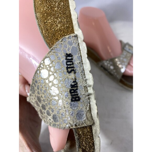 Birkenstock Madrid Birko-Flor Metallic Stones Silver Women's Sz US 8 - Picture 4 of 14